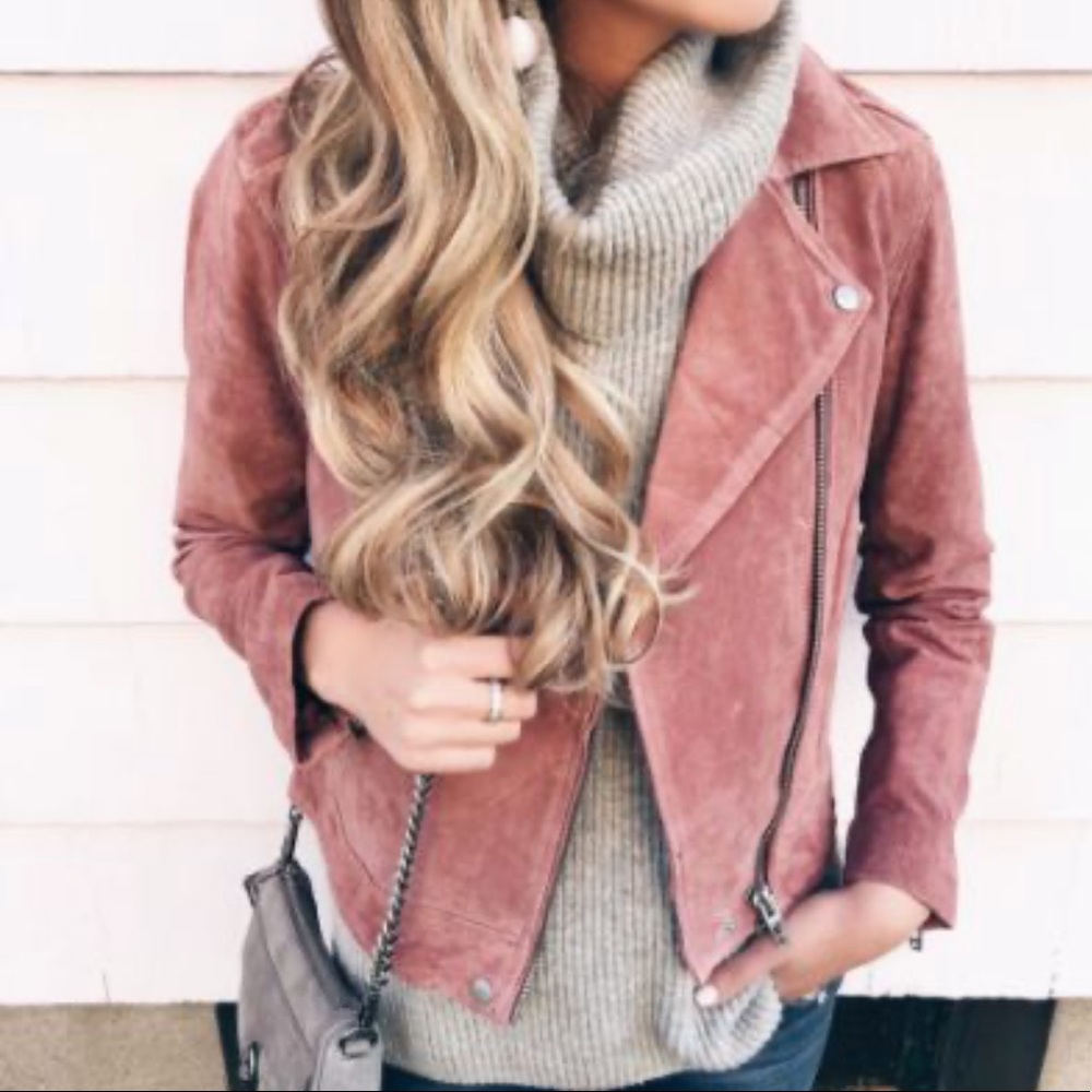 Blank NYC pink suede Moro jacket.